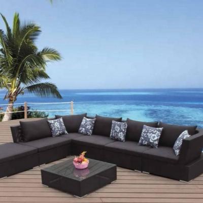 China Modern Outdoor Furniture Classics Section Sofa Set Garden Outdoor Furniture PE Rattan Aluminum Furniture Foshan Factory for sale