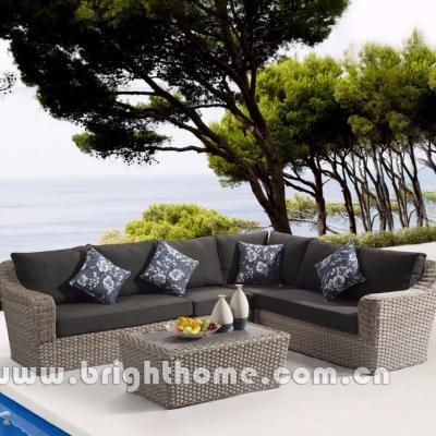 China Foshan Modern Outdoor Factory Furniture Aluminum Wicker Weaving Sectional Sofa Set Furniture for sale