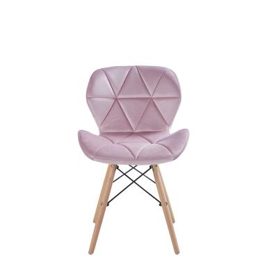 China Cheap price fashion comfortable fabric modern home wooden leg velvet chair for sale