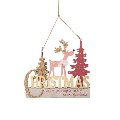 China 2021 Wholesale Wooden Decoration Hanging Indoor Christmas Tree Ornament for sale