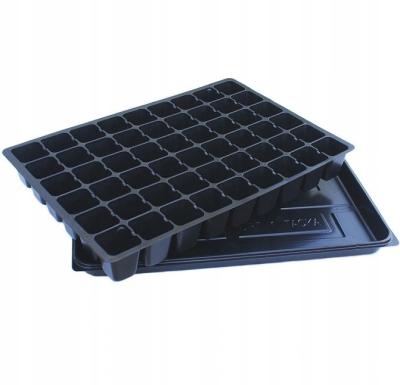 China Set for Growing Seeds Rectangular Black Plastic Tray And Lid With Cells Nursery For Growing Young Plants Of Vegetables, Flowers And Any Other Plants for sale