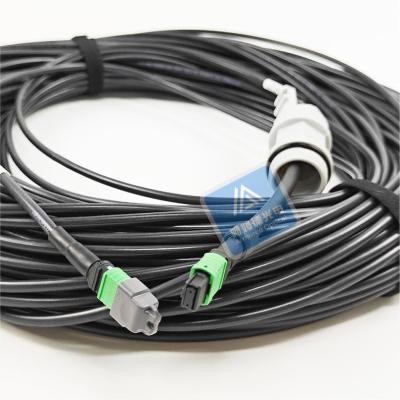 China 12F Spiral Armored MPO Fiber Patch Cord Housing 5.0mm LSZH Jacket Rodent Resistant for sale