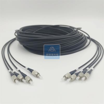 China 4F Armored Patch Cable cord 30m FC 5mm Black LSZH FTTH  Flame Resistant for sale