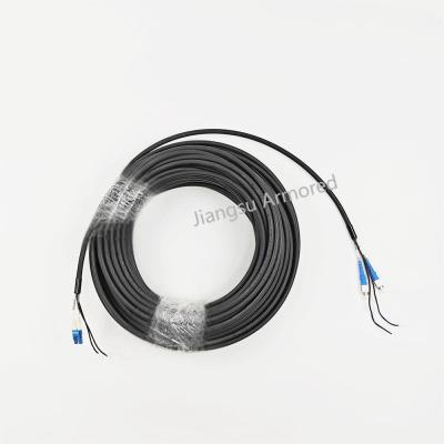 China Duplex 7.0mm SM Armored CPRI Patch Cord With Pulling Eye FTTA Patch Cord Black LSZH for sale