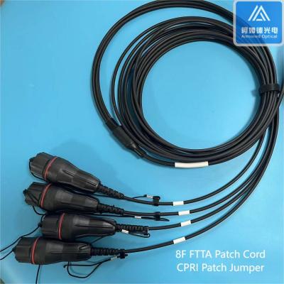 China 8F SM FTTA Armored Fibre Optic Cable Cord 6.5mm Black LSZH BBU RRU Fullaxs DLC for sale