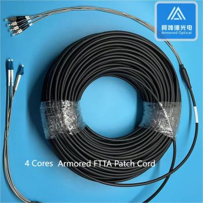 China 4 Cores SM Armored Fiber Jumper FTTA LC FC Patch Cord 100M LSZH for sale