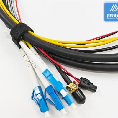 China Optic Hybrid Cable Fiber And Power Cable 4 Cores SM G657A2 4pcs 0.17² 7.0mm Black LSZH for sale