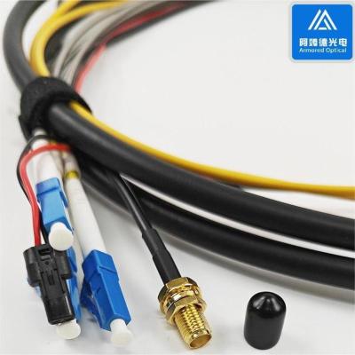 China Electrical Hybrid Fiber Optic Cable 4 Cores SM G657A2 Fiber 4pcs 0.17² 7.0mm for sale