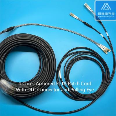 China 4 Core MM Armored Patch Cord FTTA CPRI Patch Jumper 7.0mm Black LSZH  BBU RRU for sale