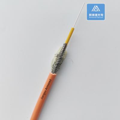 China Simplex MM Armored Fiber Cable Orange PVC Micro Armored Fiber Cable  5.0mm  FTTH Rodent Resistant for sale