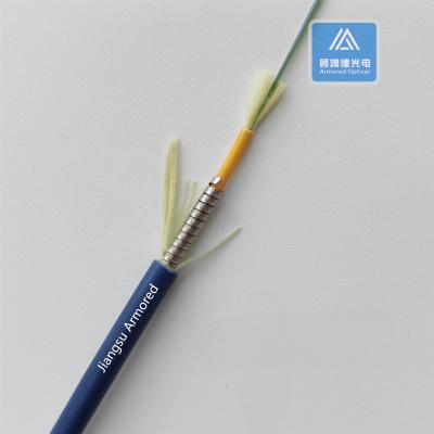 Cina 12 core SM Cavo a fibra blindata a spirale 4.5 mm PVC blu resistente ai roditori FTTH Micro Cavo a fibra blindata in vendita