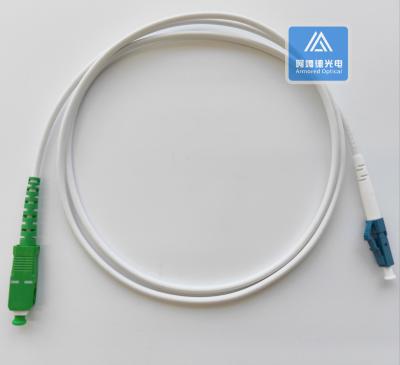 China Simplex Armored Patch Cord 1m   LC Sc Apc Fiber Jumper 3.0mm White LSZH Dca for sale