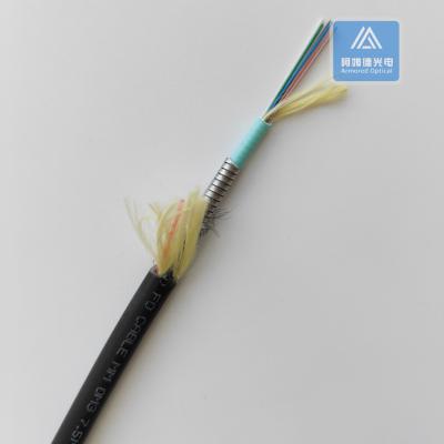 Cina 6 nuclei Multi-Mode Cavo a fibra blindato a spirale 7.5mm Nero TPU resistente ai roditori FTTH Micro Cavo blindato in vendita
