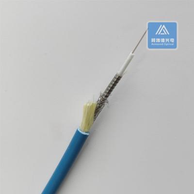 China Duplex 5.0mm Armored Sensing Fiber Optic Cable Leak Detection Blue LSZH Mining Industry for sale