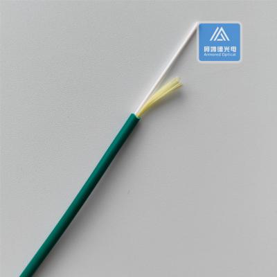 China Simplex Indoor Outdoor Single Mode Fiber  Optical Cable 3.0mm Green for sale