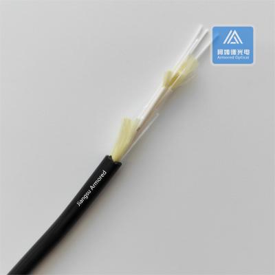 China 4 Core Indoor Fiber Optic Mini Breakout Cable G657A2 Black TPU 7.5mm for sale