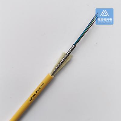 China 4 Cores SM Single Mode Armored Fiber Cable Yellow PVC 5.0mm FTTH for sale