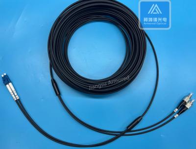 China Cordón de parche blindado duplex de acero inoxidable FC LC 30m Azul o negro LSZH 3.3mm Resistente a roedores en venta