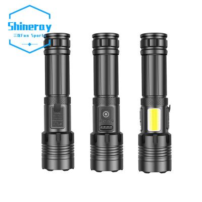 China Durable RTS Led Xhp70 COB Flashlight With 26650 Battery 5000 Lumens Zoomable Xhp70 Waterproof Rechargeable Torch Light With Side COB for sale