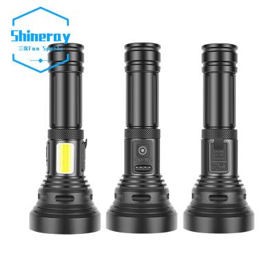 China USB RTS 800lm 10w Led COB Usb Output 26650/18650 Battery Flashlight Waterproof Long Range Tactical Torch for sale