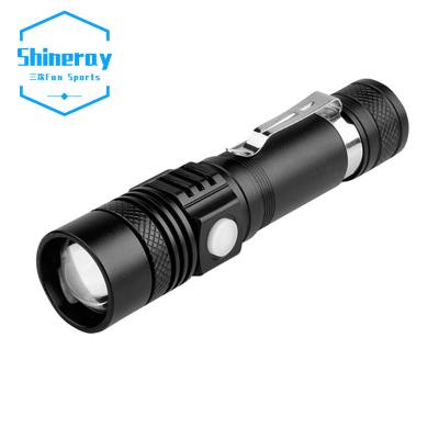 China Outdoor Activity RTS Led Flashlight 800 Lumen Super Bright Powerful Usb T6/l2/v6 Led Torch Power Tips Zoomable Bike 18650 Rechargeable Light for sale