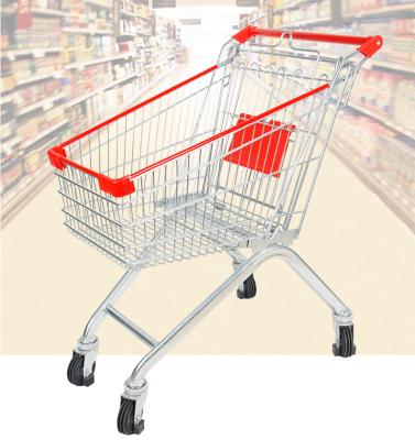 China Durable Manufacturer Hot Sale Metal Grocery Supermarket Shopping Trolley Rolling Cart for sale