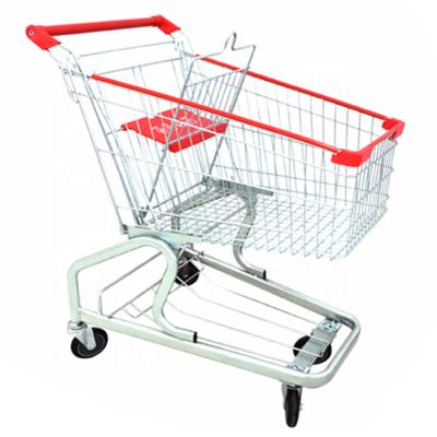 China Durable Large Capacity German Style Portable Grocery Supermarket Plastic Shopping Trolley Trolley for sale