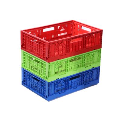 China Hot Selling Recyclable Foldable Plastic Storage Box 40L Fruit Vegetable Crates On Sale for sale