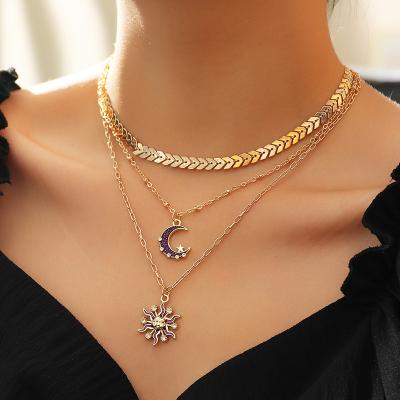 China CLASSIC simple gold plated tennis necklace trend Zircon necklace jewelry retro fashion metal choker necklace for sale