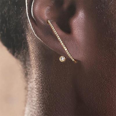 China FASHIONABLE Zircon Diamond Crystal Earrings Ladies Stud And Cuff Clip On Earring Sets Fashion Jewelry for sale