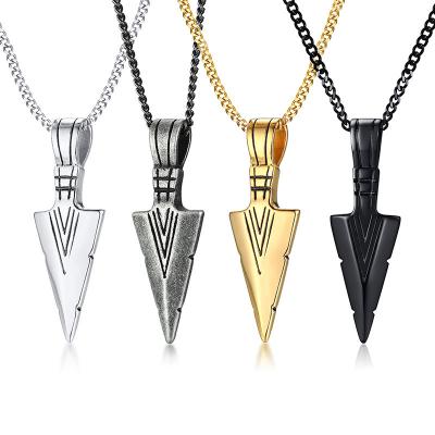 China CLASSIC Pendant Men's Arrow Jewelry Stainless Steel Hip Hop Wholesale Jewelry Pendant Punk Necklace for sale