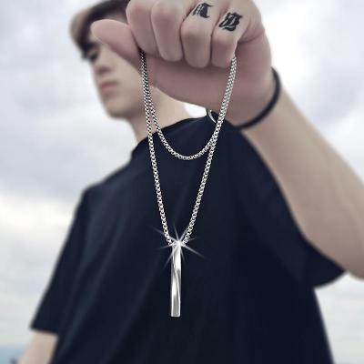 China CLASSIC fashion jewelry stainless steel titanium steel pendant creative twisted steel necklace for men jewelry for sale