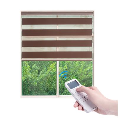 China Polyester Minimalist Fabric Waterproof Roll Curtain Motorized Zebra Blinds for sale