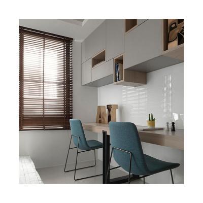 China Venetian wooden shutters of minimalist decoration project in wood and aluminum blind for the window for sale