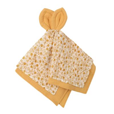 China Toy Pure Soft Cotton Rabbit Ears Cute Baby Security Blanket for sale