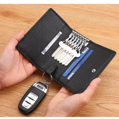 China High Quality Key Holder Bag High Quality Car Leather Wallet For Men And Women Waist Hanging Key Bag for sale