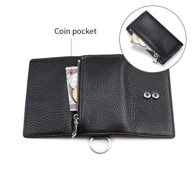 China Luxury High Quality Genuine Leather Wallet Mini Multi Function Key Holder Cash Money Purse Key Holder Coin Purse Key Holder High Quality for sale