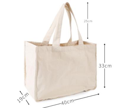 China Custom Printed 100% Eco Recycled Eco Friendly Logo Tote Shopping Bag Cotton Canvas Tote Shopping Bags With Compartments for sale