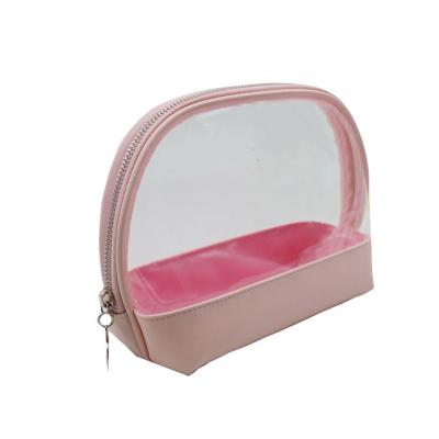 China Logo Women Clear Makeup Organizer Custom Durable Pockets Travel Toiletry Bags PU Transparent Cosmetic Bag PVC for sale