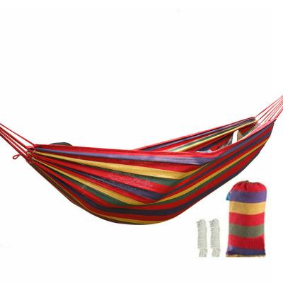 China Single Size Durable Best Sell Hammock Canvas Outdoor Camping Hamak With Bag And Tie Carry Rope for sale