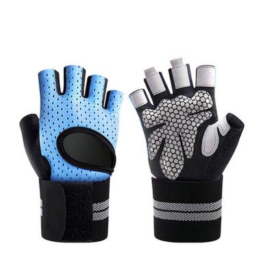 China Logo Fitness Sport Custom Made Comfortable Men And Women Gym Gloves Weightlifting Gym Gloves Unisex With Wrist Wrap for sale