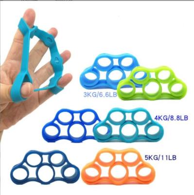 China Durable Silicone Finger Puller Finger Trainer Pull Band Five Finger Resistance Band Pull Ring for sale