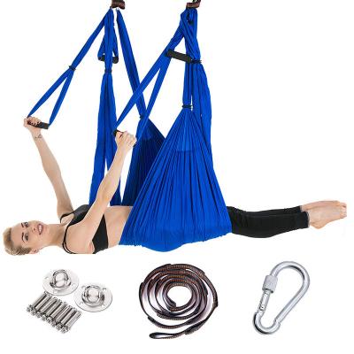 China 210d Fabric Yoga Sling Ultra Strong Comfortable Anti-Gravity Comfortable Flying Yoga Aerial Hammock Set with Extension Straps for sale