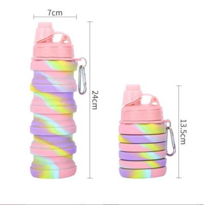 China Camouflage Durable Outdoor Fitness Style Portable Insist Water Bottle Sports Silicone Personalized Folding Water Cup for sale