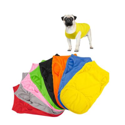 China Fashion Multicolor Soft Cotton Summer Dog T-shirt Stocked Empty Pet Clothes For Dogs for sale