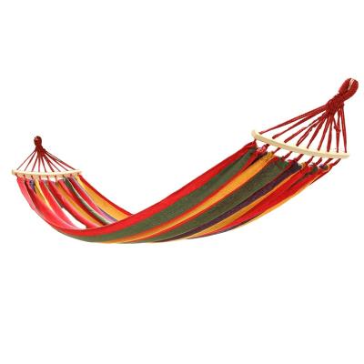 China Outdoor Minimalist Couples Rainbow Canvas Rollover Swing Double Hammock Factory Spot Wholesale for sale