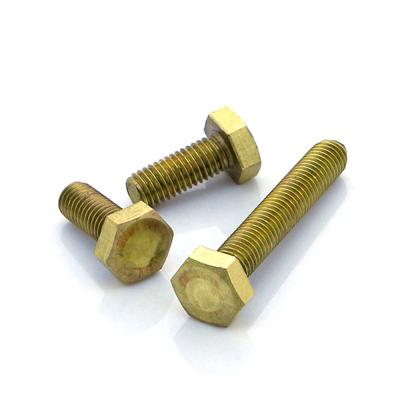 China DIN933 Brass Copper Plated Stainless Steel Fastener Hex Bolt And Nut M6-M36 for sale