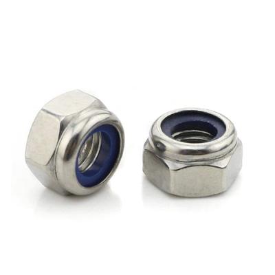 China Heavy Industry Wholesales Blue White Insert Nylon Good Quality DIN985 White Galvanized Galvanized Lock Nuts for sale