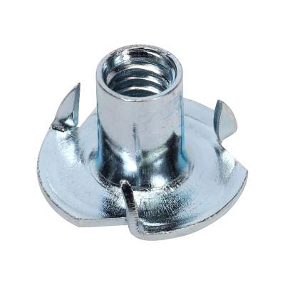 China DIN 1624-4 Good Price Carbon Steel White Galvanized Construction Grade 4 Four Claws Tee Nuts for sale