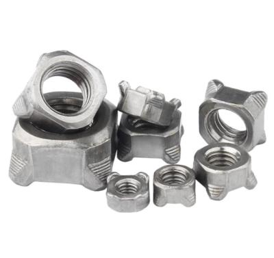 China Heavy Industry M6 Single Carbon Steel 1018 1010 Weld Squares 304 Point Hex Head 316 Stainless Steel Weld Nuts for sale